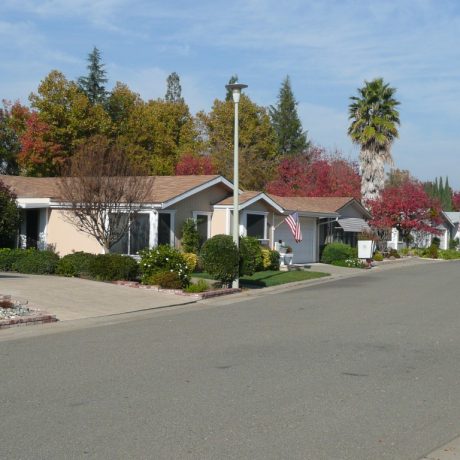 A charming, well-kept home exterior, showcasing the inviting atmosphere of this 55+ community at Lakeview Village in Citrus Heights, CA.